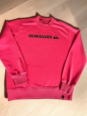 Quiksilver Red Fleece Crewneck Sweatshirt Mens Medium
